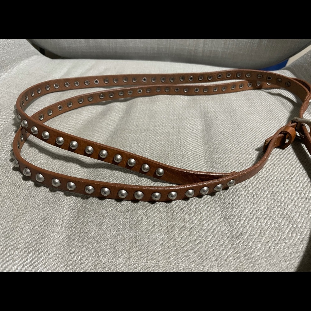 Leather double strand belt